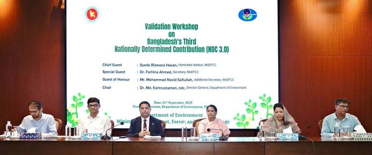 জলবায়ু ঝুঁকি কমাতে প্রণীত এনডিসি ৩.০ বাস্তবায়নে বাংলাদেশের প্রয়োজন ১১৬ দশমিক ৮ বিলিয়ন মার্কিন ডলার - সৈয়দা রিজওয়ানা হাসান