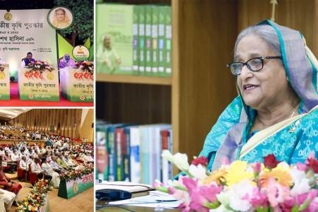 বঙ্গবন্ধু জাতীয় কৃষি পুরস্কার ১৪২৫ ও ১৪২৬ প্রদান করলেন প্রধানমন্ত্রী